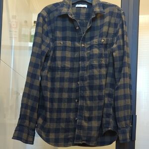 Sonoma Navy and Beige Plaid Casual Shirt